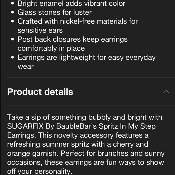 Baublebar Sugarfix Orange Pink and Gold Cocktail Spritz Daiquiri Earrings NWT - Picture 7 of 8